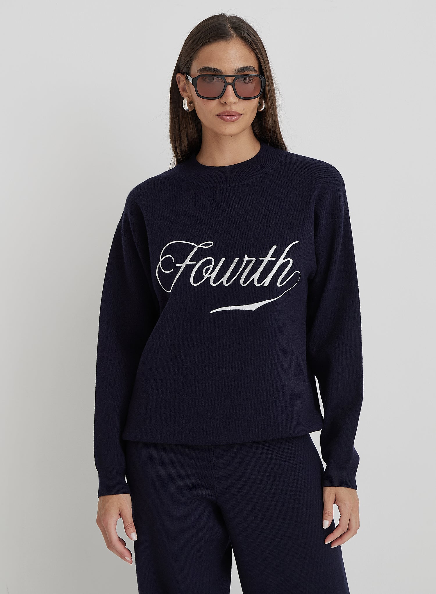 Navy Knitted Fourth Jumper